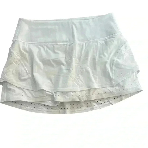 Athleta Laser Run Skort Skirt Solid White Stretch Size Small